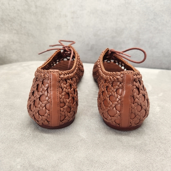 Antonio Melani Flats 9 Brown Woven Leather Myles Crochet Lace Up Loafers New$190 - Picture 12 of 16